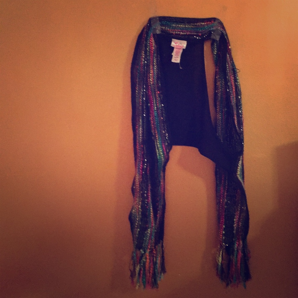 Black and rainbow vest